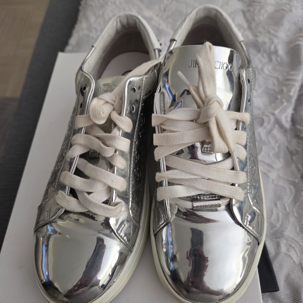 Jimmy Choo Silver Sneakers